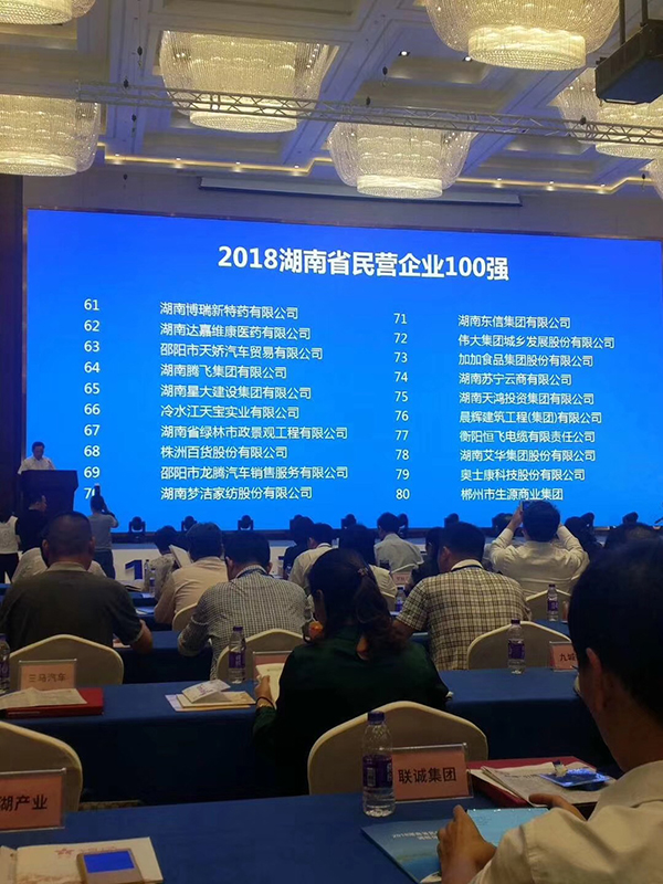 湖南省發(fā)布民營企業(yè)100強名單，天嬌榮膺63位